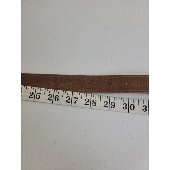 Nine West Brown Genuine Leather Simulated Lining Rhinestone Belt Womens SZ Small - Picture 9 of 11